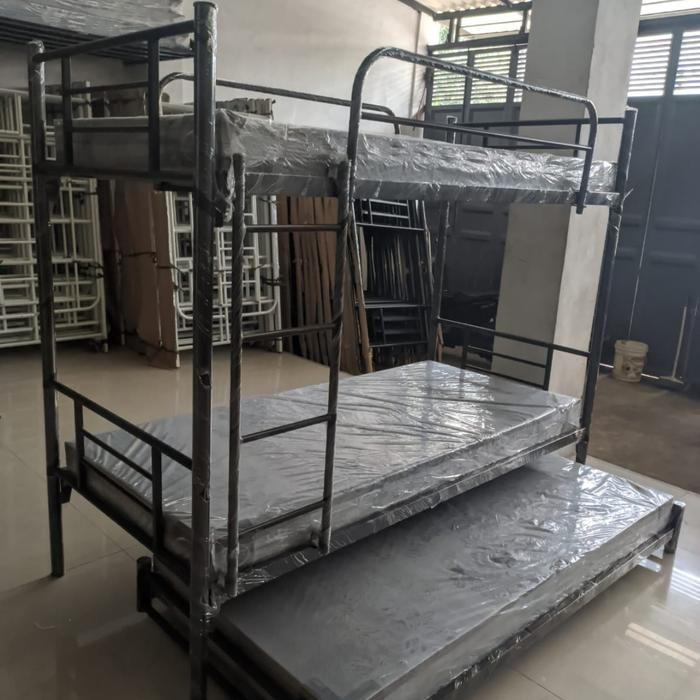 Ranjang Susun Sorong Ranjang Tingkat Sorong + Kasur + Bantal