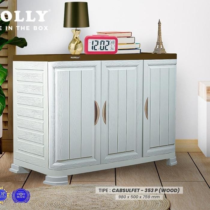 Lemari Plastik Napolly Cabinet Buffet Tempat Pajangan Rak Tv