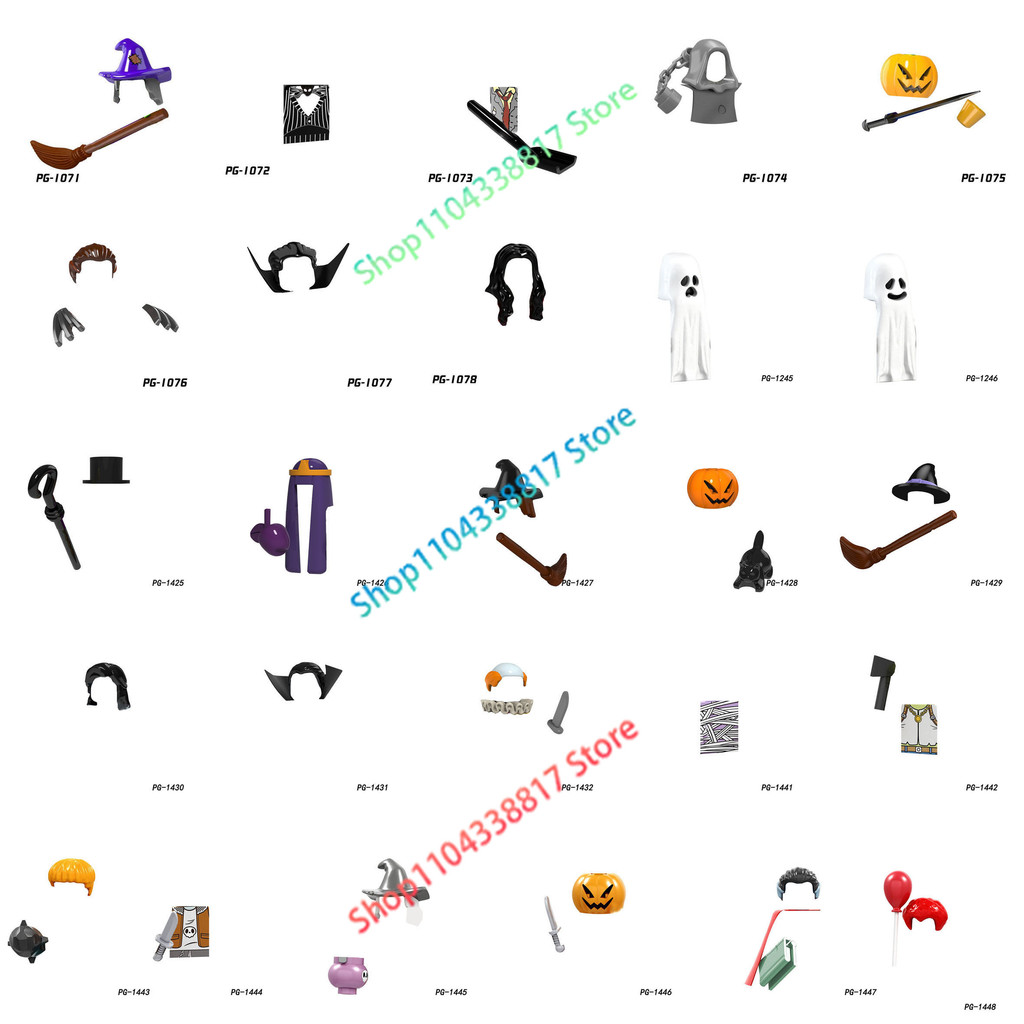 Pg Blocks Pg8080 Pg8171 Pg8174 Pg1245 Pg1246 Horror Movies Halloween Building Blocks Pumpkin Man