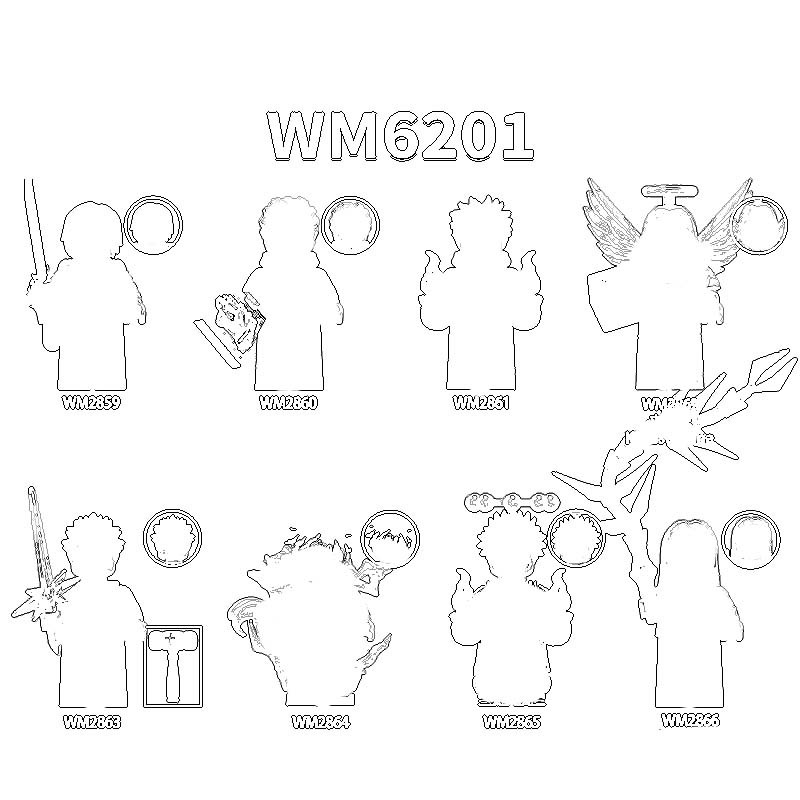 Cartoon Movie Figures Building Blocks  ildren Wm6201 Wm2859 Wm2860 Wm2861 Wm2862 Wm2863 Wm2864