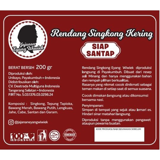 

Rendang Singkong Kering Garing Minang Merek Jajanan Eyang Wiwiek + Ikan Teri