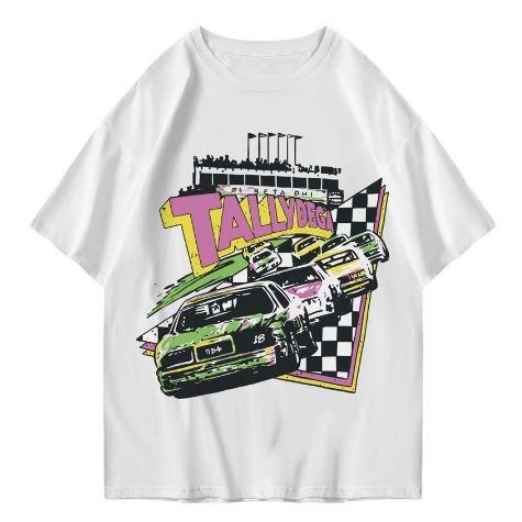 Hot car speed Tshirt Kaos Streetwear Unisex Tee Pria Wanita Baju Combed Panjang Oversize Distro Prin