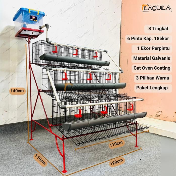 Paket Kandang Ayam Petelur Fullset Aksesoris Lengkap Rumahan Modern 3 Tingkat