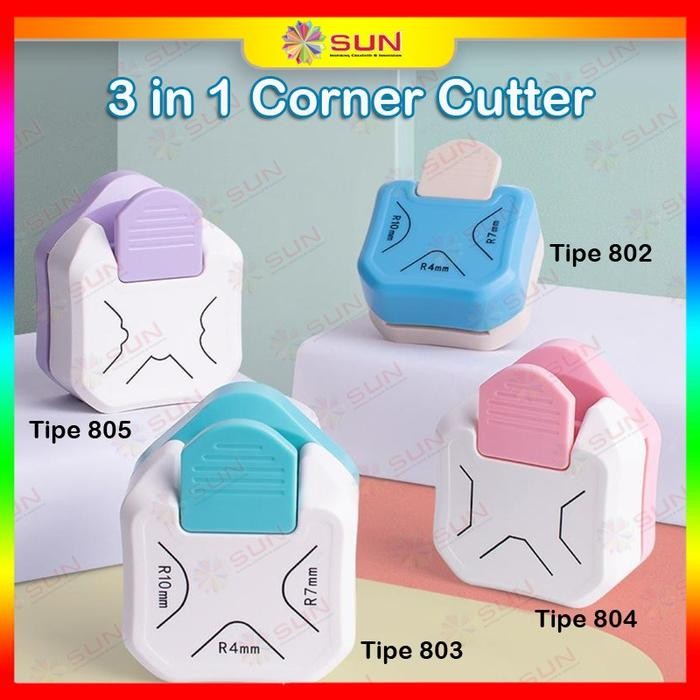 

AT Round Corner Cutter 3 in 1 Pemotong Sudut Corner Puncher Rounder Pemotong Ujung Kertas Plastik