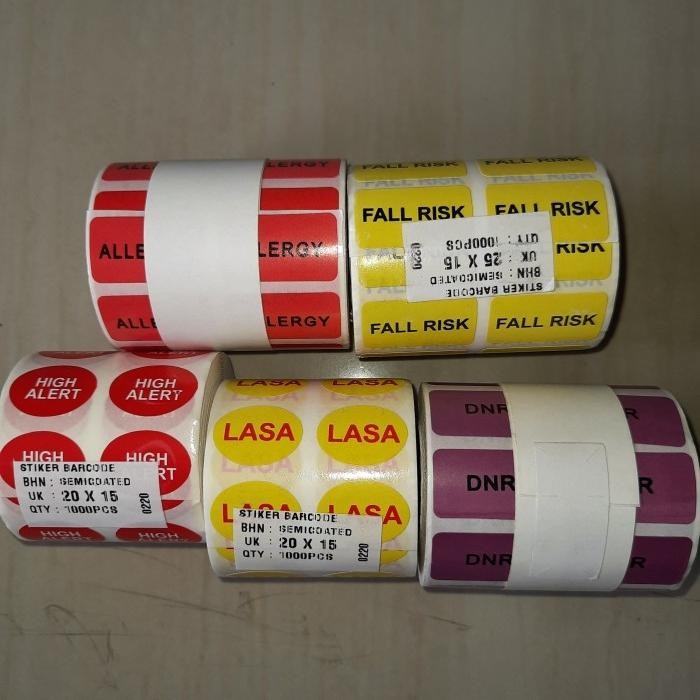 

AT STIKER HIGH ALERT MERAH OVAL 20X15mm isi1000 pcs in ROLL