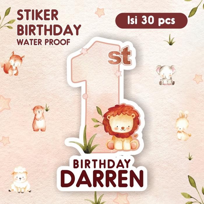 

AT stiker birthday souvenir waterproof anak