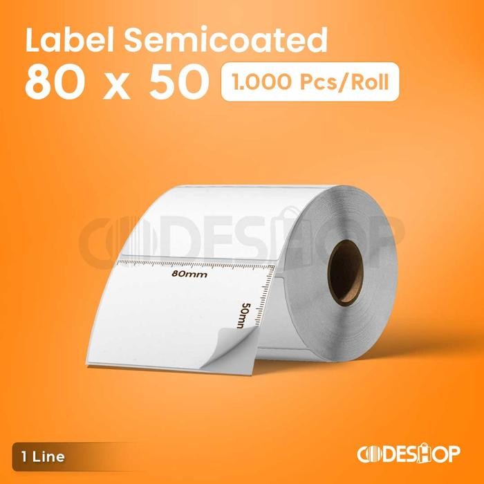 

AT Label 80 x 50 / 80x50 mm / 80x50mm Semicoated isi 1000 Pcs Stiker
