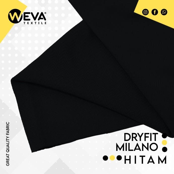 

AT Bahan Kain Jersey Dryfit Milano Hitam - Kain Drifit Weva Textile