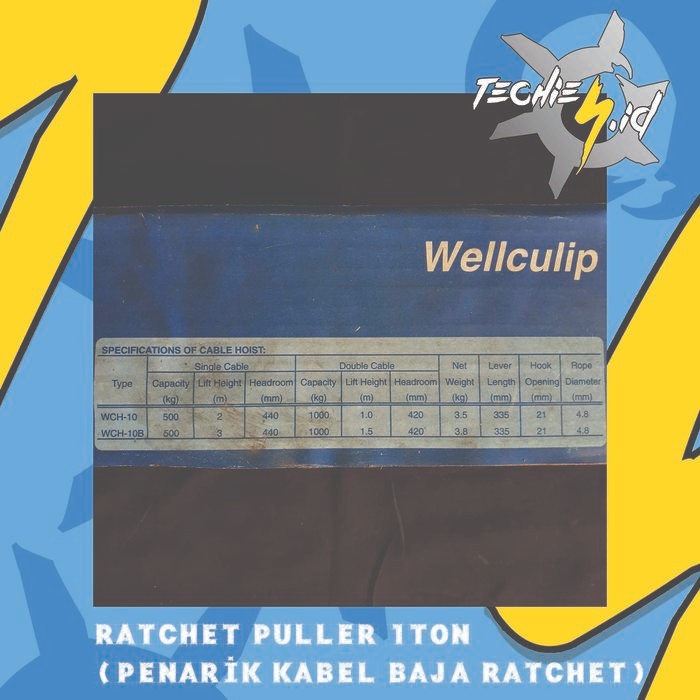 Gercep Ratcher Puller 1Ton (Penarik Kabel Baja Ratchet) Wch-10