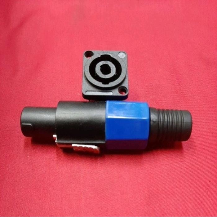Jek Spikon + Soket Body Speakon 1 set Jack Spicon masih ready