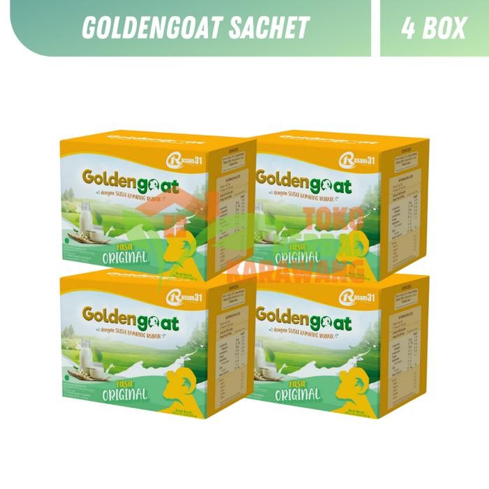 

(Expert) Paket 4 Box Goldengoat Sachet Susu Kambing Etawa Rasa Original