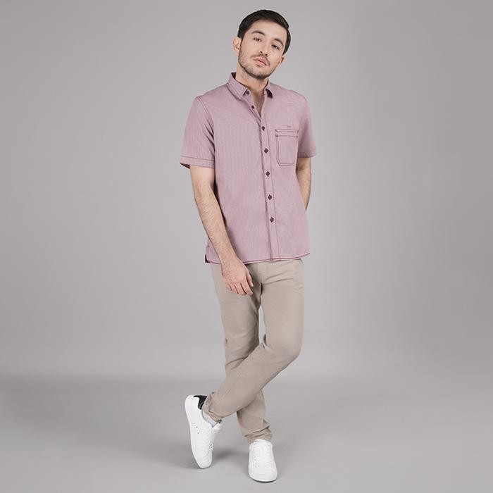 (Expert) LGS - Kemeja Casual Pria - Lengan Panjang - Motif Polos - Merah - CSH.270.S1149.190.C