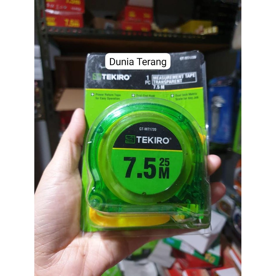 METERAN ROL TEKIRO 3 M 5 M 7.5 M 10 M TRANSPARAN HIJAU ABS METERAN TEKIRO 3M 5M 7.5M 10M MEASUREMENT