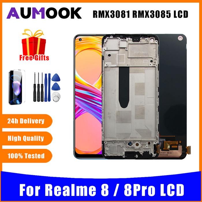 Original For Realme 8 4G RMX3085 LCD Display Touch Screen Digitiz