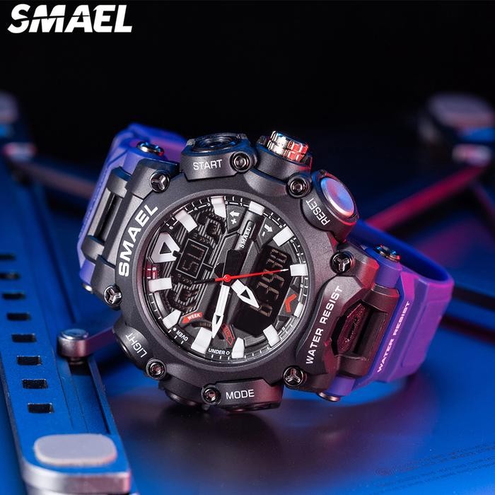 Jam Tangan Sport Analog Digital Pria Wanita Merk Smael 8053