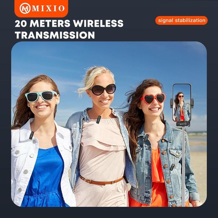 Mixio W12 Wireless Dual Lavalier Microphone Plug & Play Mic Charging Pasti Ori