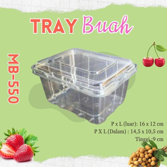 Mika Buah Strawberry, kelengkeng, salak 500 gram isi 25 pcs Mika BuahMB550