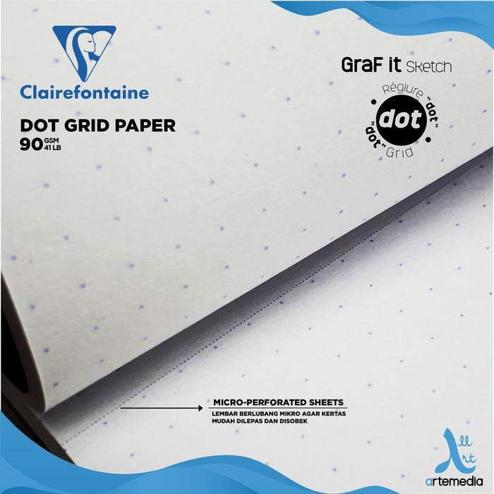 

Buku Sketsa Clairefontaine A5 Graf It White Dot Grid Sketch Pad