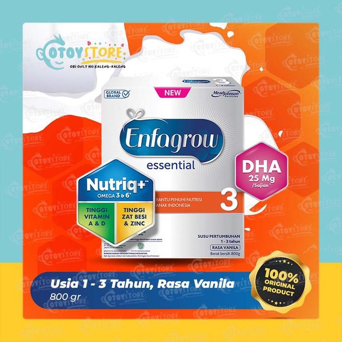 Enfagrow Essential 3 Vanila 800 G / Susu Formula Enfagrow