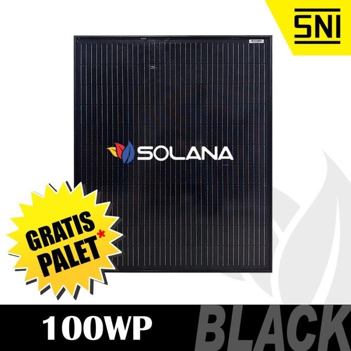 SOLANA SOLAR CELL/PANEL SURYA BLACK MONOCRYSTALLINE 12V 100WP PANEL SURYA MONOKRISTALIN SOLANA 12V