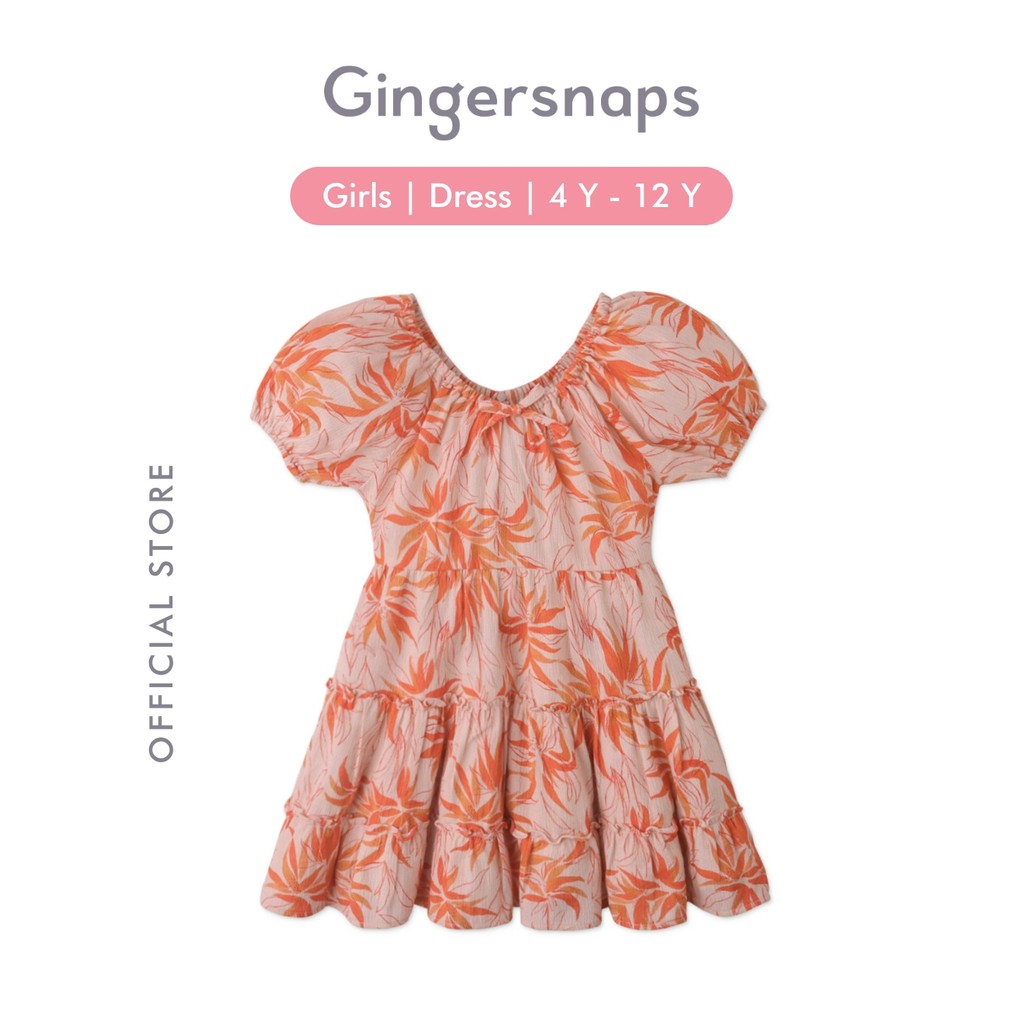 Gingersnaps Bohemian Trotter Dress Orange - Dress Anak Perempuan (Orange)