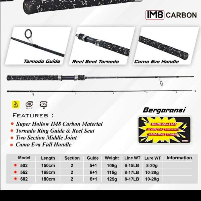 joran tornado ikan nila 602 180 cm ber 1 tahun