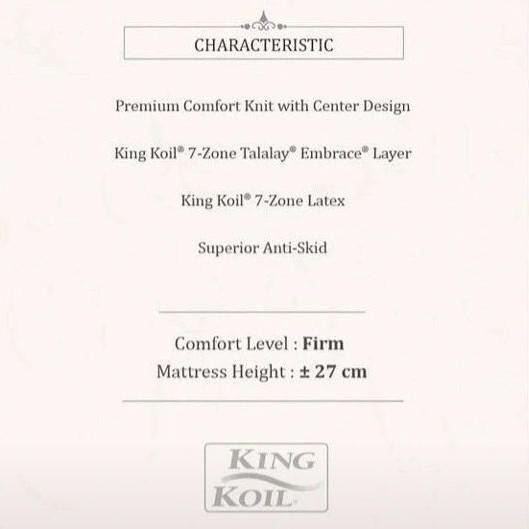 King Koil Kasur Springbed Duke (Mattress Only) - Ukuran 100X200