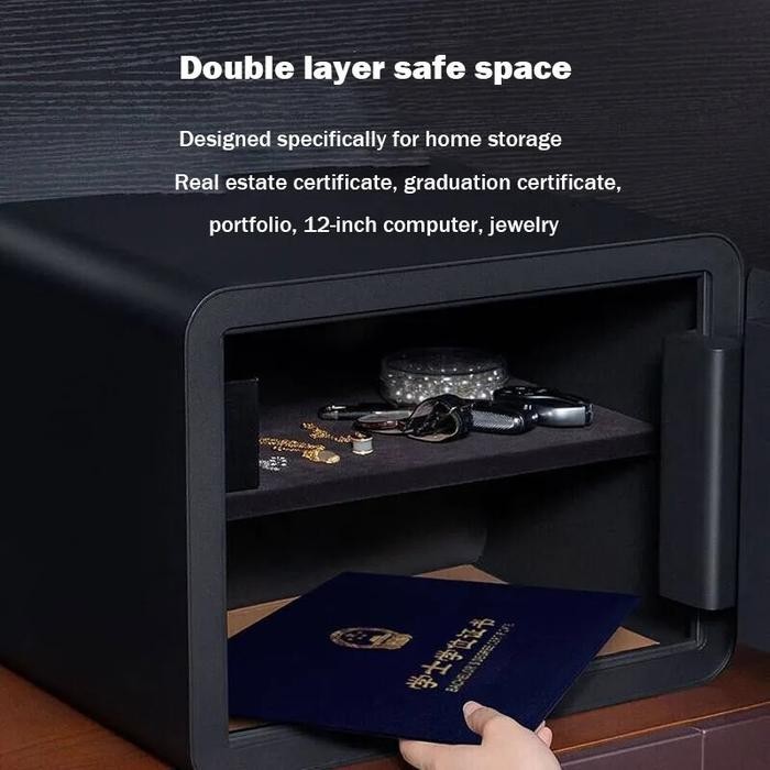 Brankas Safety Xiaomi Mijia Smart Safe Deposit Box Fingerprint Alarm Sidik Jari Brankas Uang Brankas