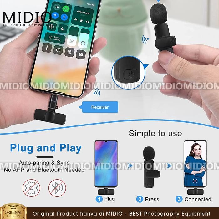 Bright Microphone Wireless MIC Clip On Vlog Smartphone TYPE C /IPHONE
