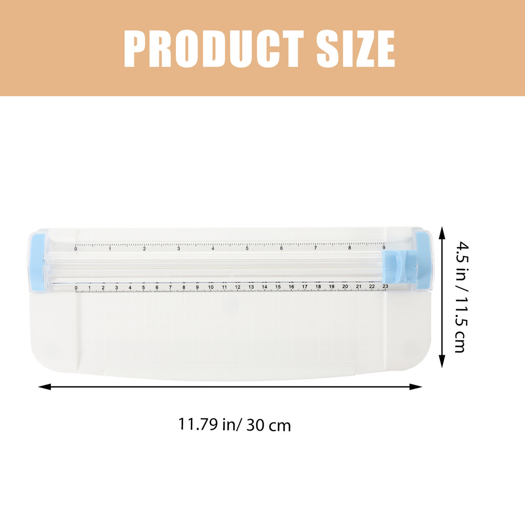 

Mini Paper Blue ABS Metal Trimmer Small Cutting Board Craft Photo Scrapbook Office Use Lightweight