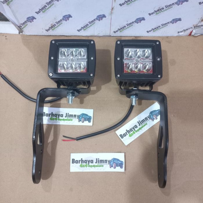 LAMPU TEMBAK LED KATANA SET BREKET ENGSEL PINTU JIMNY MODEL RUBICON