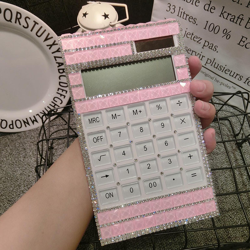 

Diamond Calculator Sticker Diamond Cool Fashion Solar Calculator 12-digit Display Office Study