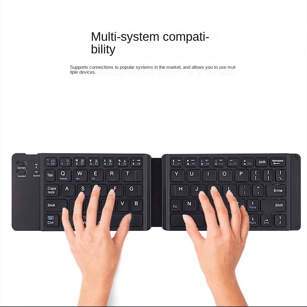 Foldable Ultra-Slim Wireless Keyboard Portable Blue tooth Laptop Desktop Tablet Phone PC Computer