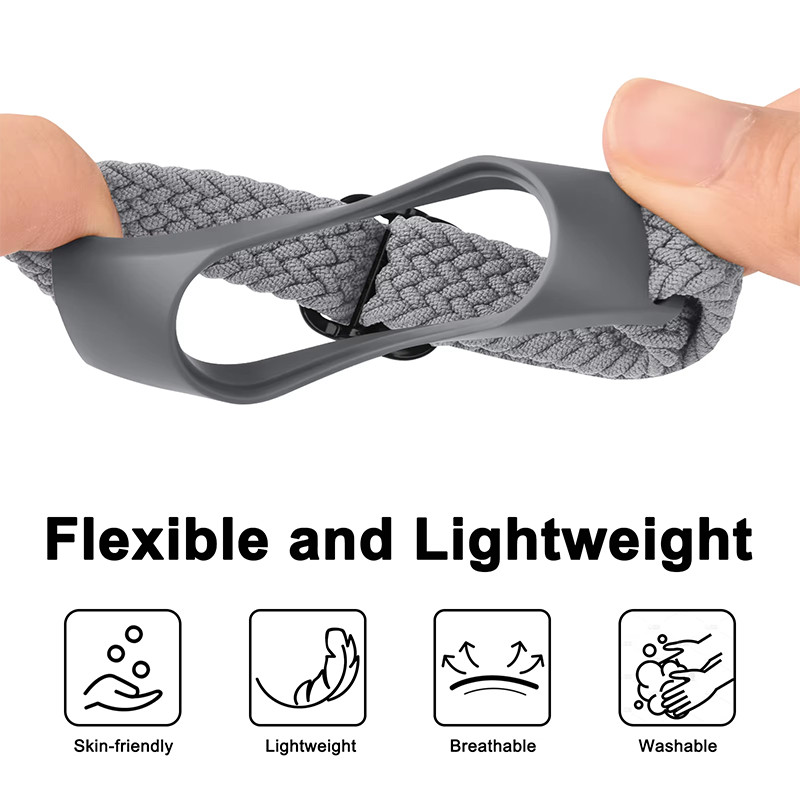 Strap for Xiaomi Mi Band 9 8 7 Elastic Nylon Braided Solo Loop Adjustable Buckle Replacement correa