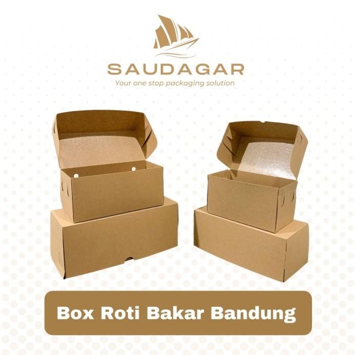 

Box Kotak Roti Bakar / Dus Bomboloni Donat bahan kraft anti minyak
