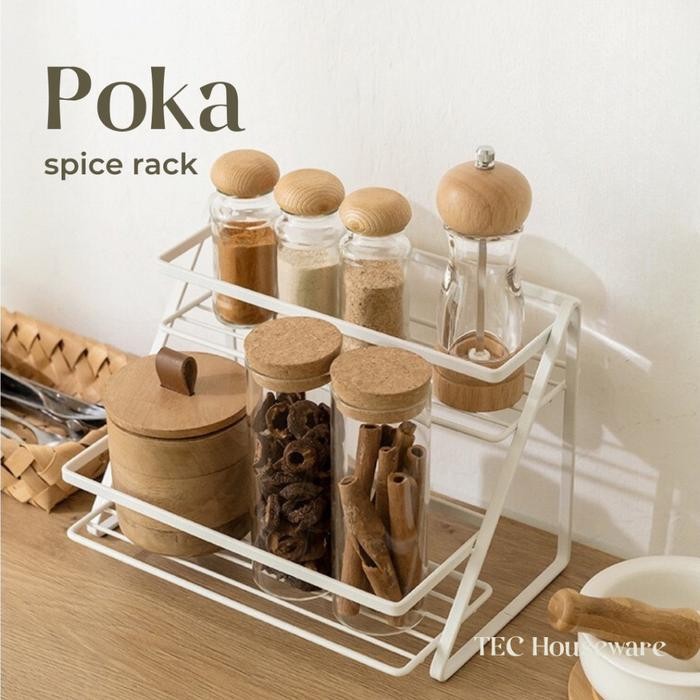 

TECPOKA Rak Dapur Sebaguna Rak Bumbu Tempat Penyimpanan Bumbu Dapur Multifungsi
