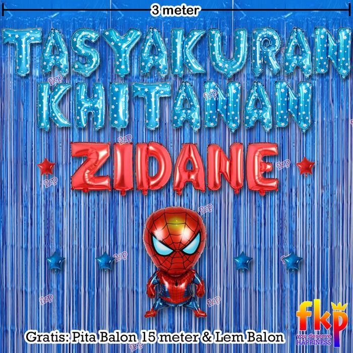 Paket Dekorasi Tasyakuran Khitanan/ Sunatan Dekor Balon Tema Spiderman Terlaris