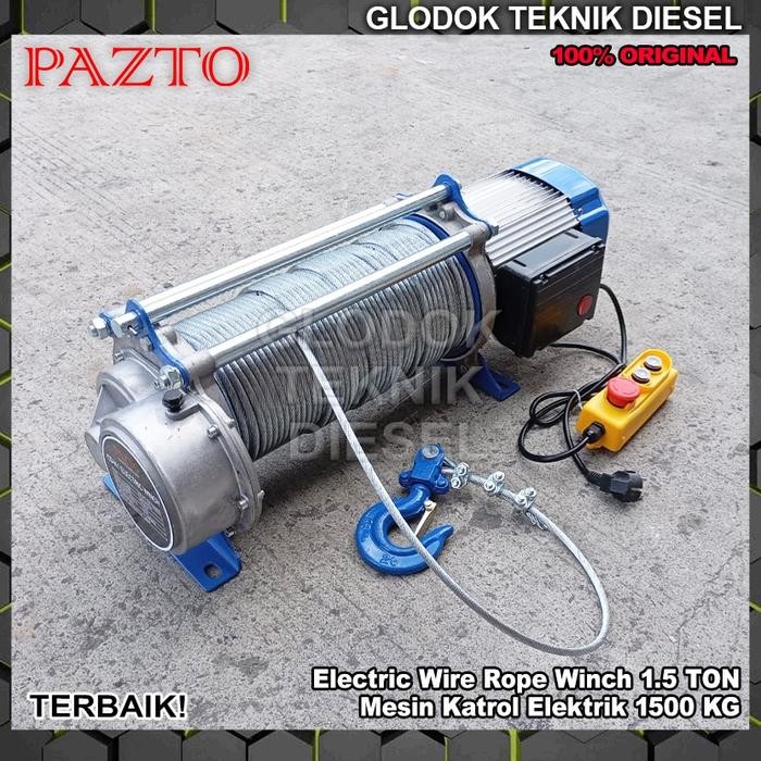 READY Electric Winch Hoist 1500kg Seling 30 Meter 60 Meter 100 Meter 120 Meter Katrol Elektrik 1500