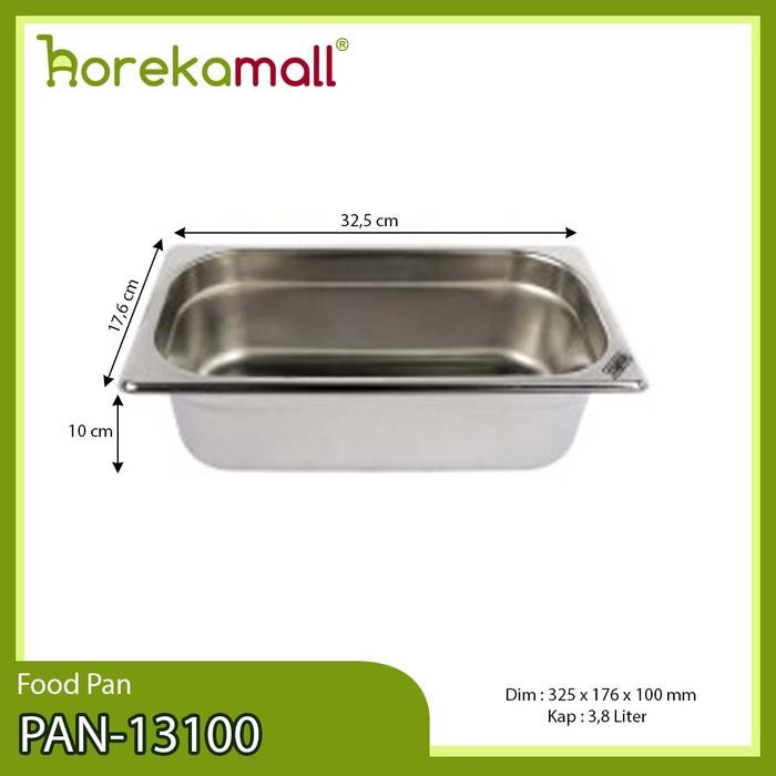Food Pan Gastronom Penyaji Makanan Stainless Steel Mutu PAN-13100
