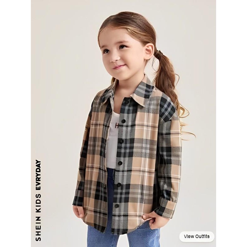 Kemeja Flanel Anak Perempuan Kotak-kotak Cewek Premium - Fashion Baju Anak Perempuan