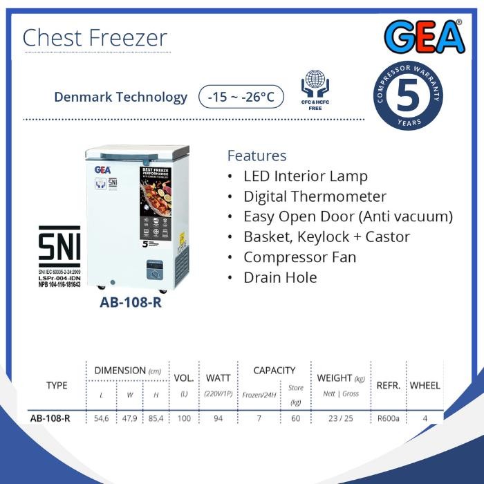 CHEST FREEZER GEA AB-108-R