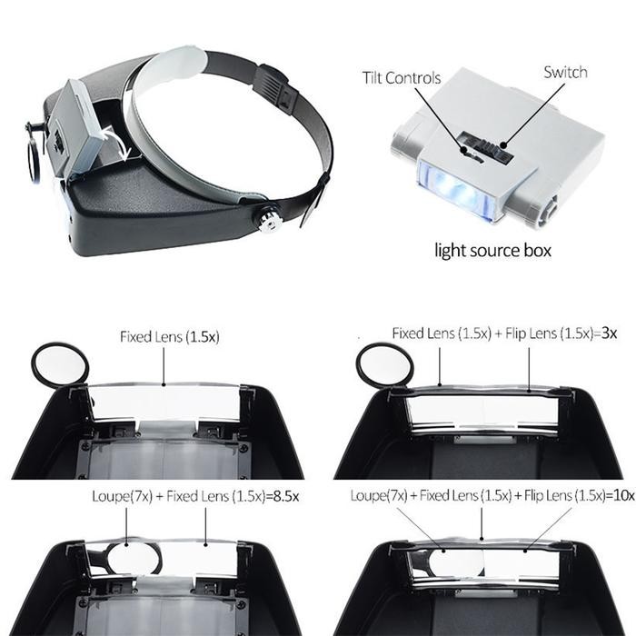 

Ready- Kacamata Pembesar Led Ab67 / Kaca Mata Servis / Lampu Reparasi