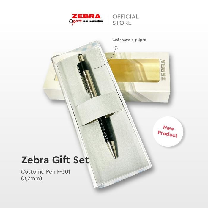 

Ready- Paket Ballpoint Zebra F-301, Refill F-301 - Bisa Di Grafir Nama Hitam Tinta
