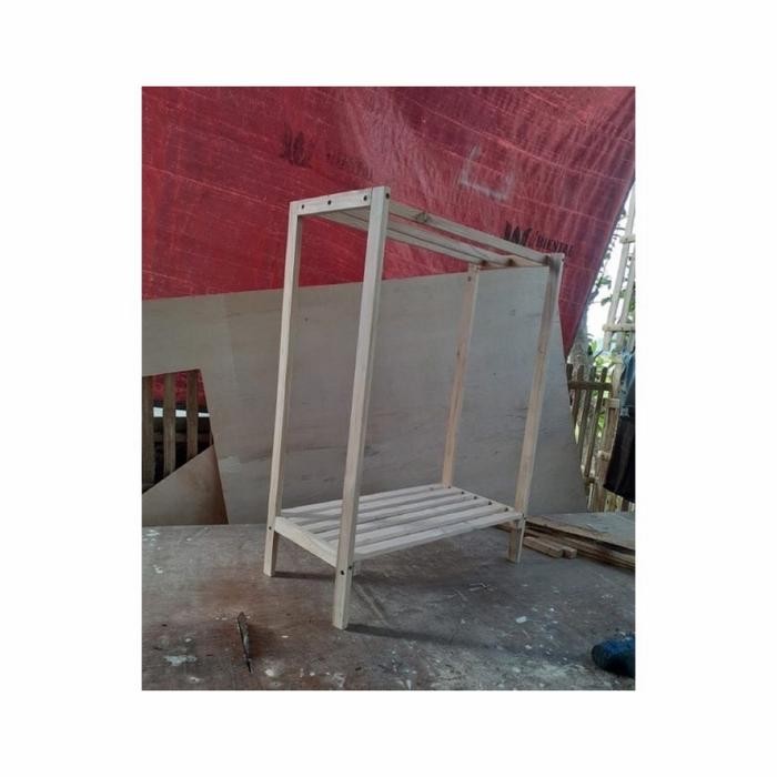 Rak Handuk Kayu Minimalis Jemuran /Tempat Handuk Pasti Ori