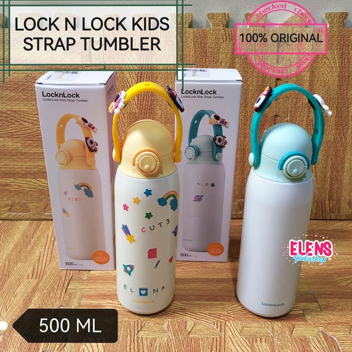 LOCK N LOCK TUMBLER BOTOL MINUM ANAK STAINLESS STRAP KEKINIAN