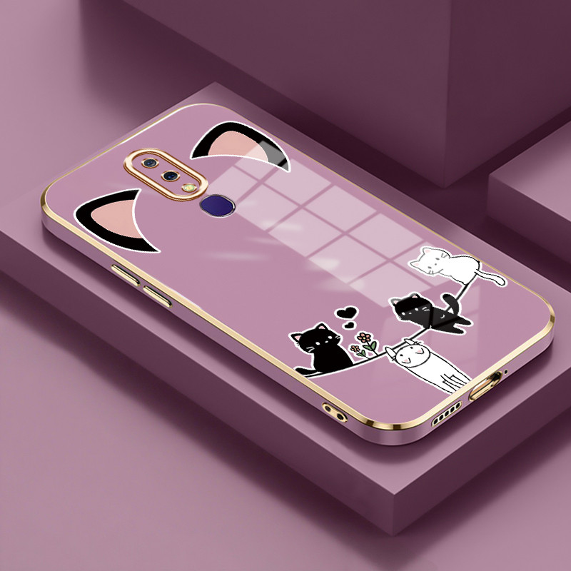 Casing Untuk OPPO F11 F11 Pro Case Casing Kucing lucu bermain game silikon tahan HP Softcase Kasing 