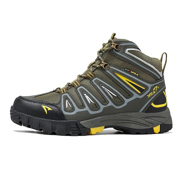 Sepatu Gunung Pria Snta 500 Green Yellow SNTA Hiking Shoes