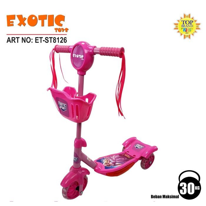 Scooter Anak Exotic ST 8126, 8128 / Skuter Otoped Roda 3