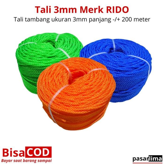 Tali Tambang ukuran 3 mm RIDO panjang 200 meter *
