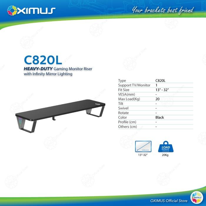 

OXIMUS C820 C820L Desk Shelf Monitor Riser Monitor Stand dengan Desain Futuristik & Pencahayaan